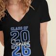Class Of 2026 Senior Retro Graduation 2026 First Day Vintage Women's Jersey Short Sleeve Deep V-Neck Tshirt