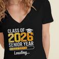 Class Of 2026 Senior Year Loading Senior 2026 Graduation Women's Jersey Short Sleeve Deep V-Neck Tshirt