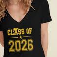 Class Of 2026 Shirt Graduation Women's Jersey Short Sleeve Deep V-Neck Tshirt