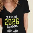 Class Of 2026 Six Seven Senior Yellow Graduation 6 7 Women's Jersey Short Sleeve Deep V-Neck Tshirt