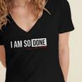 Class Of 2026 I Am So Done Graduation For Him Her Women's Jersey Short Sleeve Deep V-Neck Tshirt