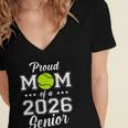 Class Of 2026 Tennis Mom Senior Graduation Graduate Women's Jersey Short Sleeve Deep V-Neck Tshirt