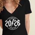 Class Of 2026 Twenty 26 Classic Rock Graduation Senior 2026 Women's Jersey Short Sleeve Deep V-Neck Tshirt
