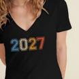 Class Of 2027 Graduate Shirts For Men Women Graduation Retro Women's Jersey Short Sleeve Deep V-Neck Tshirt