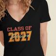 Class Of 2027 Graduation Senior Back To School 2026 Graduat Women's Jersey Short Sleeve Deep V-Neck Tshirt