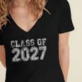 Class Of 2027 Grow With Me Future Graduation Year Women's Jersey Short Sleeve Deep V-Neck Tshirt