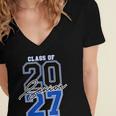 Class Of 2027 Senior 2027 Graduation Women's Jersey Short Sleeve Deep V-Neck Tshirt