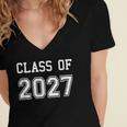 Class Of 2027 Shirt Graduation School Future Graduate Women's Jersey Short Sleeve Deep V-Neck Tshirt
