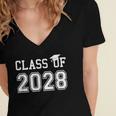 Class Of 2028 GraduationShirt Future School Graduate Women's Jersey Short Sleeve Deep V-Neck Tshirt