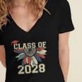 Class Of 2028 High School Graduation Senior 2028 Women's Jersey Short Sleeve Deep V-Neck Tshirt