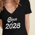 Class Of 2028 Shirt Graduation Him Her Senior Class Women's Jersey Short Sleeve Deep V-Neck Tshirt