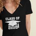Class Of 2028 T-Shirt School Graduation Pride Tee Women's Jersey Short Sleeve Deep V-Neck Tshirt
