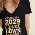 Class Of 2029 Count Down Fun First Day 8th Grade Graduation Women's Jersey Short Sleeve Deep V-Neck Tshirt