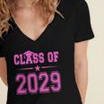 Class Of 2029 Pink Girls Shirt Graduation Women's Jersey Short Sleeve Deep V-Neck Tshirt
