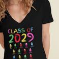 Class Of 2029 Senior Class 2029 Idea Graduation Grow With Me Women's Jersey Short Sleeve Deep V-Neck Tshirt