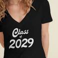 Class Of 2029 Shirt Graduation Him Her Senior Class Women's Jersey Short Sleeve Deep V-Neck Tshirt
