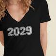 Class Of 2029 Shirt Graduation Vintage Him Her Senior 2029 Women's Jersey Short Sleeve Deep V-Neck Tshirt