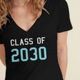 Class Of 2030 Graduation T-Shirt Women's Jersey Short Sleeve Deep V-Neck Tshirt