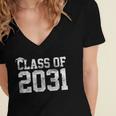 Class Of 2031 Graduation Kindergarten Back To School Women's Jersey Short Sleeve Deep V-Neck Tshirt