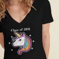 Class Of 2031 Graduation Year UnicornShirt Women's Jersey Short Sleeve Deep V-Neck Tshirt