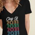 Class Of 2031 Kindergarten GraduationShirt Women's Jersey Short Sleeve Deep V-Neck Tshirt