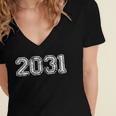 Class Of 2031 Shirts Graduation Him Her Senior 2031 Women's Jersey Short Sleeve Deep V-Neck Tshirt
