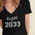 Class Of 2033 Shirt Senior 2033 Graduation Him Her Women's Jersey Short Sleeve Deep V-Neck Tshirt