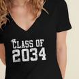 Class Of 2034 Grow With Me First Day Of School Graduation Women's Jersey Short Sleeve Deep V-Neck Tshirt
