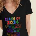 Class Of 2034 Grow With Me Graduation First Day Of School Women's Jersey Short Sleeve Deep V-Neck Tshirt