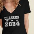 Class Of 2034 School Graduation Women's Jersey Short Sleeve Deep V-Neck Tshirt