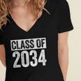 Class Of 2034 Shirt Senior 2034 Graduation Women's Jersey Short Sleeve Deep V-Neck Tshirt