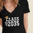 Class Of 2035 Grow With Me Boy Girl First Day Of Graduation Women's Jersey Short Sleeve Deep V-Neck Tshirt