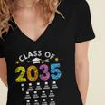 Class Of 2035 Grow With Me Checklist Graduation Women's Jersey Short Sleeve Deep V-Neck Tshirt