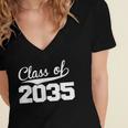 Class Of 2035 Kid To Adult Future Years Graduation Keepsake Women's Jersey Short Sleeve Deep V-Neck Tshirt