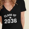 Class Of 2036 Grow With Me First Day Of School Graduation Women's Jersey Short Sleeve Deep V-Neck Tshirt