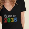 Class Of 2036 Grow With Me Graduation First Day Of School Women's Jersey Short Sleeve Deep V-Neck Tshirt