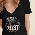 Class Of 2037 Graduation Women's Jersey Short Sleeve Deep V-Neck Tshirt