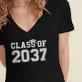 Class Of 2037 Kindergarten To Graduation First Day Of School Women's Jersey Short Sleeve Deep V-Neck Tshirt