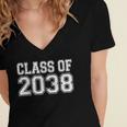 Class Of 2038 First Day Of Pre-k Graduation 2038 Preschool Women's Jersey Short Sleeve Deep V-Neck Tshirt