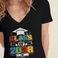 Class Of 2038 First Day Of School & Graduation 2038 Women's Jersey Short Sleeve Deep V-Neck Tshirt