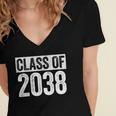Class Of 2038 Shirt Senior 2038 Graduation Women's Jersey Short Sleeve Deep V-Neck Tshirt