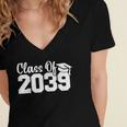 Class Of 2039 Senior 2039 Kindergarten To Graduation Women's Jersey Short Sleeve Deep V-Neck Tshirt