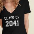 Class Of 2041 Graduation School Future Graduate Women's Jersey Short Sleeve Deep V-Neck Tshirt