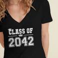 Class Of 2042 Grow With Me First Day Of School Graduation Women's Jersey Short Sleeve Deep V-Neck Tshirt