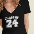 Class Of 24 2024 School Tee Shirt Graduation Class Party Women's Jersey Short Sleeve Deep V-Neck Tshirt