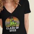 Class Of Dinosaur Apparel 2022 Graduation Graduate Dino Boy Women's Jersey Short Sleeve Deep V-Neck Tshirt