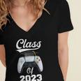 Class Of Gamer 2023 Shirt Graduation Game Boy Graduate Women's Jersey Short Sleeve Deep V-Neck Tshirt