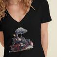 Classic Steam Train Enthusiasts Nostalgia For Train Lovers Women's Jersey Short Sleeve Deep V-Neck Tshirt Classic Steam Train Enthusiasts Nostalgia For Train Lovers Women's Jersey Short Sleeve Deep V-Neck Tshirt