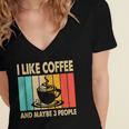 I Like Coffee And Maybe 3 People Introvert Anti-Social Women's Jersey Short Sleeve Deep V-Neck Tshirt I Like Coffee And Maybe 3 People Introvert Anti-Social Women's Jersey Short Sleeve Deep V-Neck Tshirt
