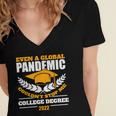 College Degree 2022 Graduation Graduate Women's Jersey Short Sleeve Deep V-Neck Tshirt